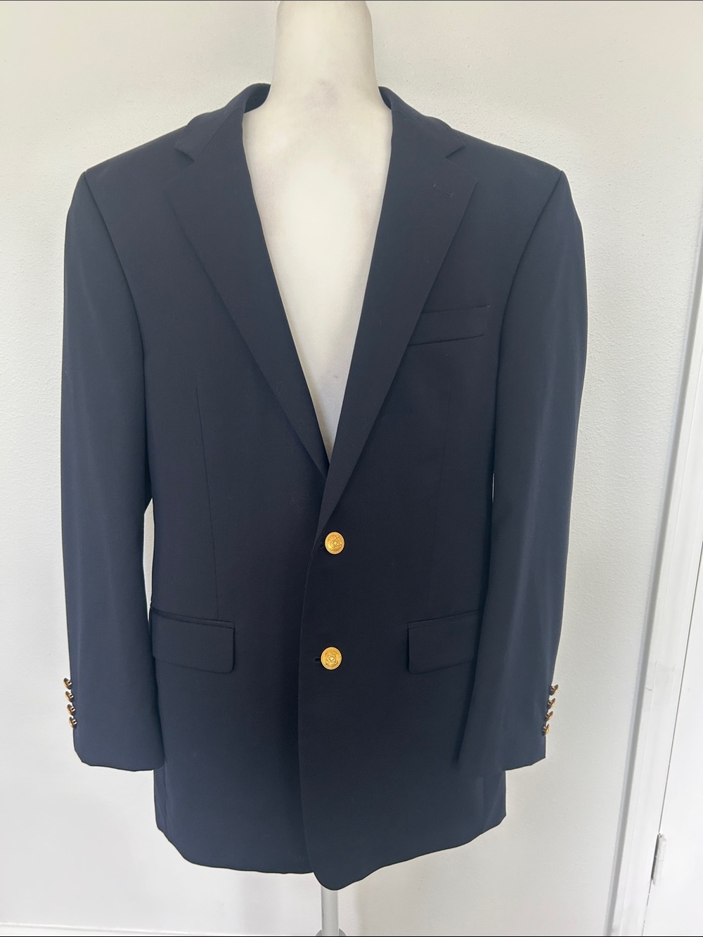 Lauren Ralph Lauren Navy Sport Coat with Gold Buttons. 40 L